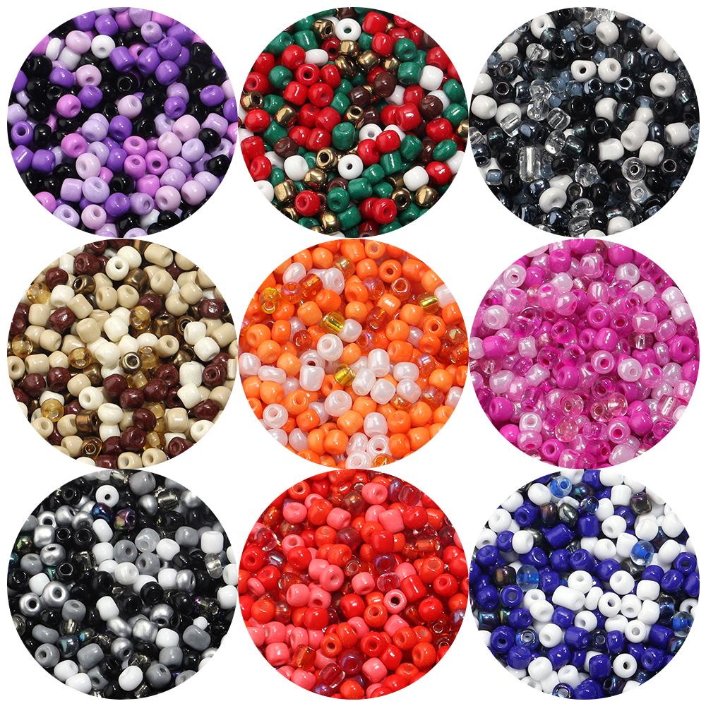 40g/lot Mixed Color Glass Seed Beads 4mm Cute Mini Loose Rice Beads For Jewelry Making Supplies DIY Bracelet Necklace Keychain
