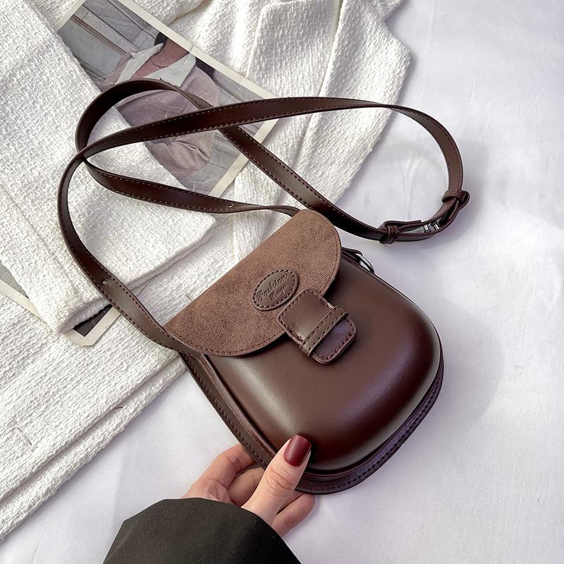 

Модные тенденции Женская маленькая сумка-седло Новая зимняя контрастная дизайнерская сумка на одно плечо Сумки через плечо Кошелек