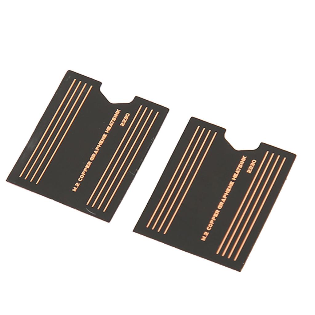 2PCS 2230 SSD Heatsink 0.15mm Brass Graphene 2230 SSD Thermal Cooling Pad for Laptop Gaming Consoles