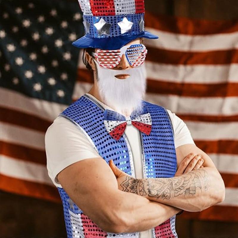 Patriotic Independence Day Outfits American Flag Costumes Accessories 4th of July Costume for Dress Up Cosplay Party