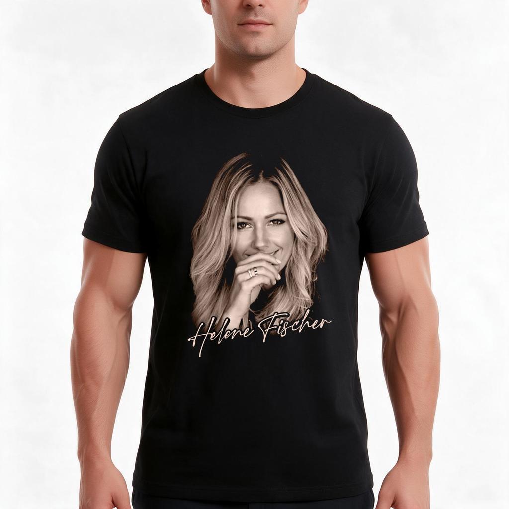 Helene Fischer T-Shirt Sommer Lässig Baumwolle T-Shirt Oversized Streetwear Oberteile Vintage Grafikdruck Lockerer Schnitt Kurzarm