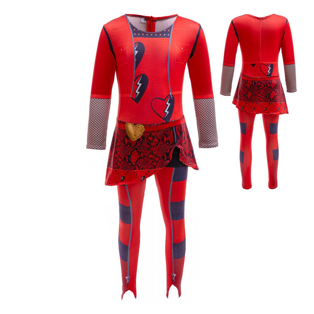 Descendants 4 red one-piece tights halloween cosplay costume stage show SB95