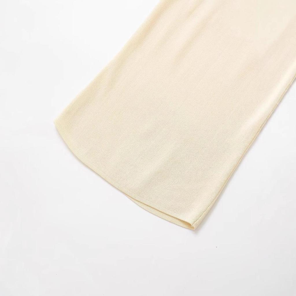Spring 2025 Women's Fashion: European & American Style Round Neck Solid Color Top with Wide Straps