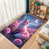 Fuchsblumen mondheller Nacht Teppich für Wohnzimmer Schlafzimmer Sofa Heimdekoration Rus Rutschfeste Bodenmatte Luxusgeschenk Mehrere Größen