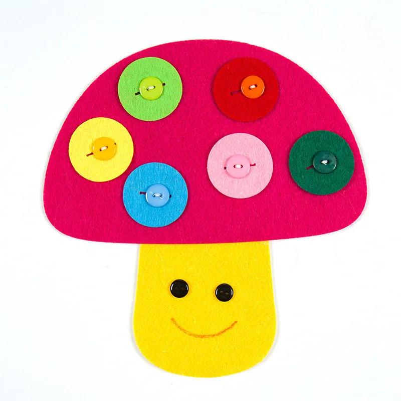 Giocattoli Fai da Te Educativi Creativi EVA Carini Cartoni Animati Fatti a Mano Tessuto Non Tessuto Materiale Bottone Strumenti per la Scuola dell'Infanzia Primi Puzzle per Bambini