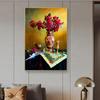 Vintage Flower Posters and Prints Retro Vase Floral Plant Leaf Canvas Painting Wall Art Pictures Bedroom Backdrop Decor No Frame