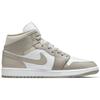Air Jordan 1 Mid College Grey Herren-Sneakers Light-Bone Weiß 554724-082
