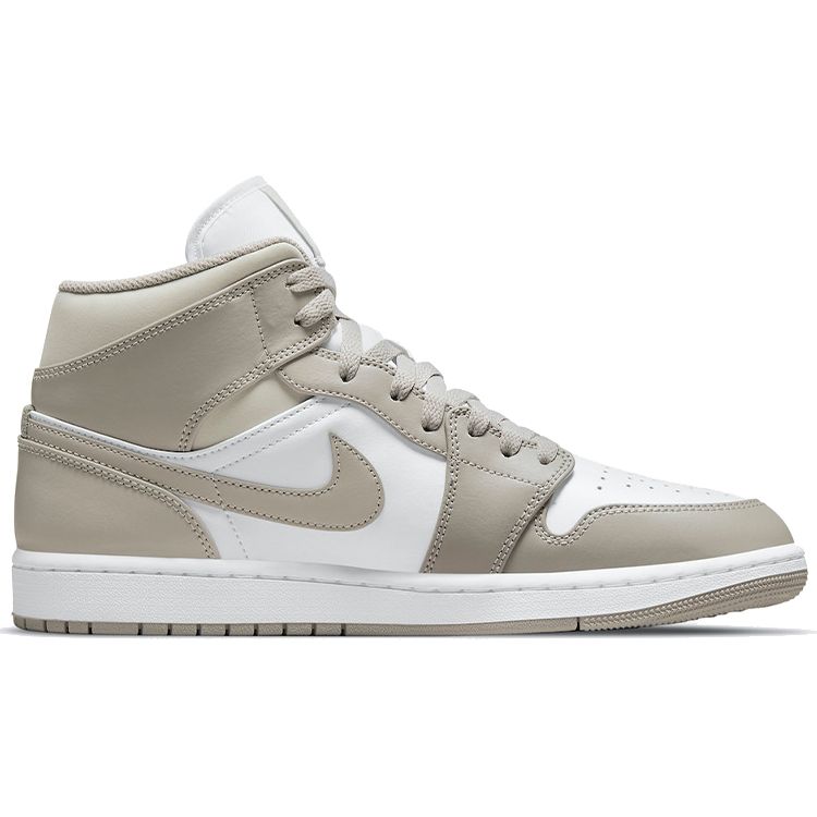 Air Jordan 1 Mid College Grey Men Sneakers Light-Bone White 554724-082