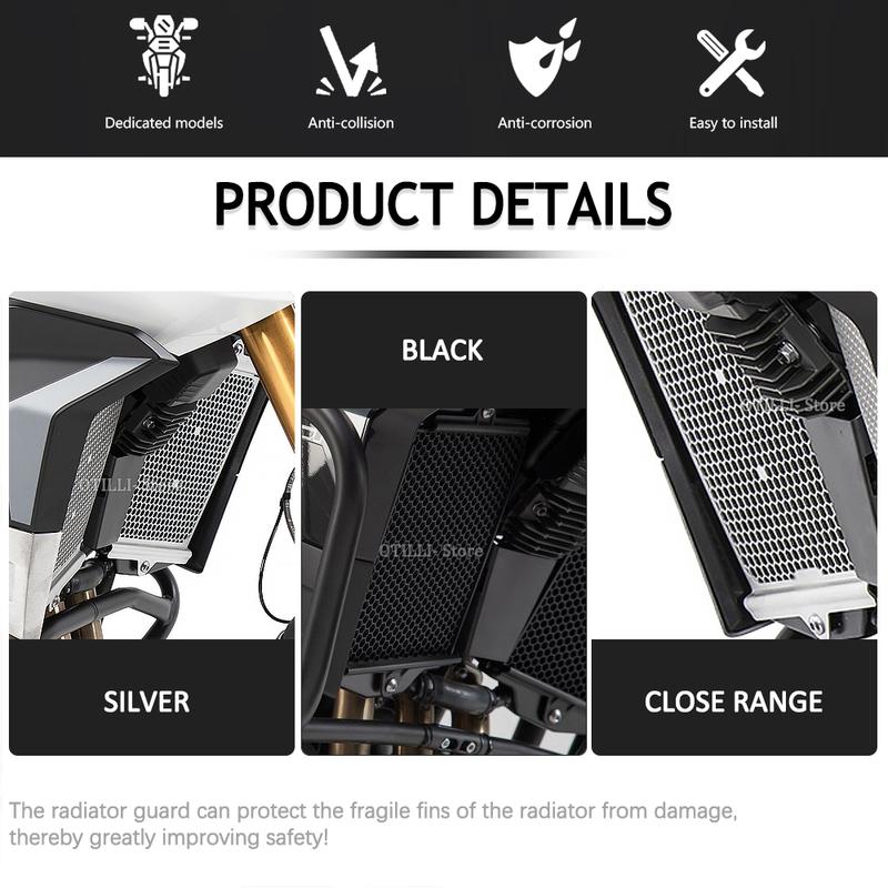 For TIGER 850 Sport Motorcycle Front Radiator Water Cooler Grille Guard Cover Protector For Tiger 900 /GT/GT Pro/Rally/Rally Pro