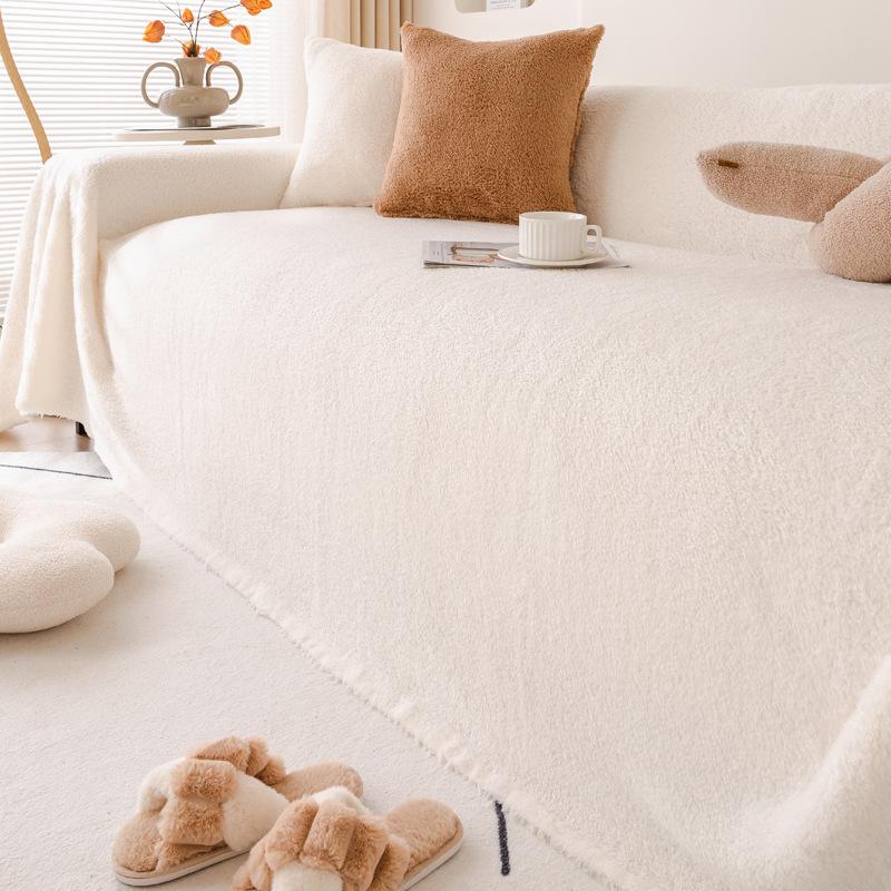 Sofa Cover Cloth Simple and High-End Winter Plush Cushion All-Inclusive Sofa Cover Living Room Sofa Towel Can Be Covered