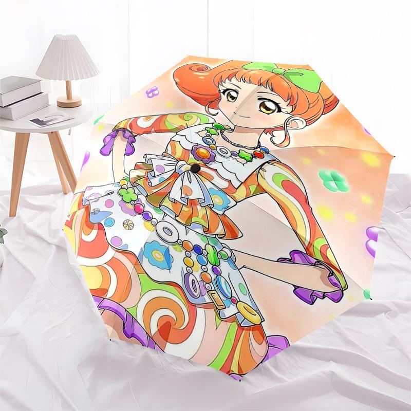 

1pc Rainbow Dress Umbrella - Pretty Cure Inspired Outdoor, Automatic Open/Closed Mechanism, Foldable Design, 8-Rib Iron Frame, Perfect for Fans, Trave