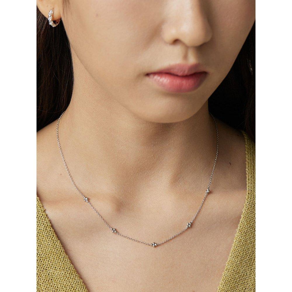 [Byhyeres] Silver (W) Bubble Station Necklace Bh7N53725W9450