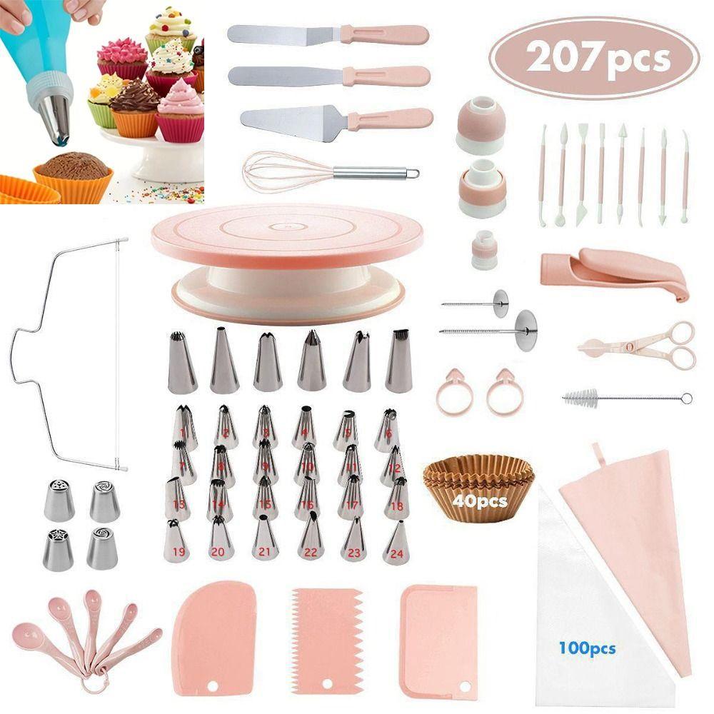 207Pcs Multi-functional Pastry Turntable Kit Creative DIY Baking Tools  Dessert Pastry Making
