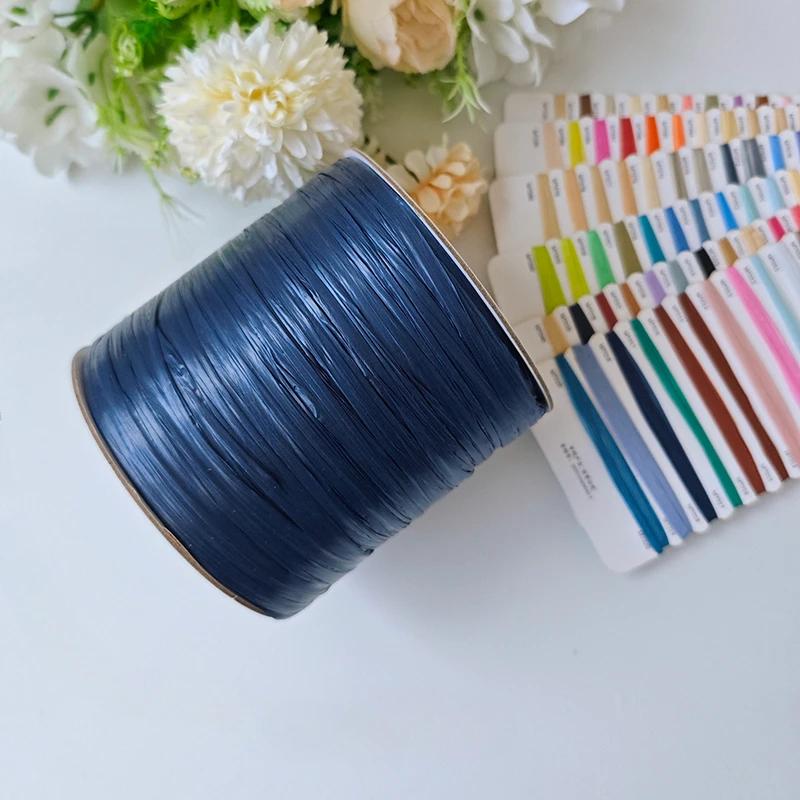 600M Raffia Strohgarn Häkelgarn für DIY Stricken Sommerstrohhut Handtaschen Kissen Handgeflochtenes Strohgarn