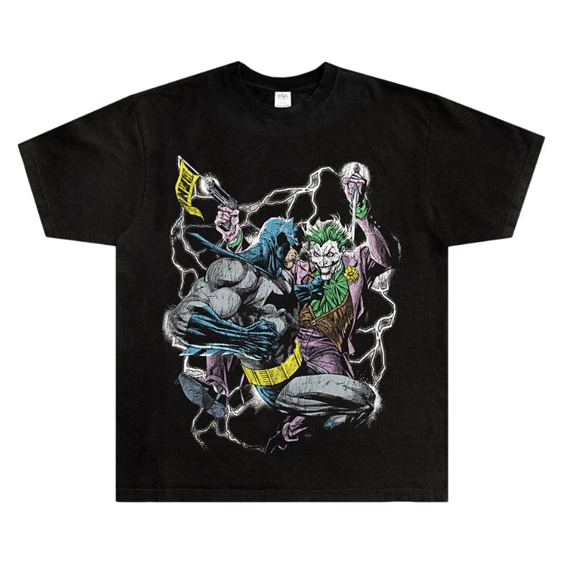 Batman Joker Vintage Graphic TShirt 100 Cotton Loose Fit Casual Crew Neck Short Sleeve for Men Women Y2K Harajuku Punk Fashion