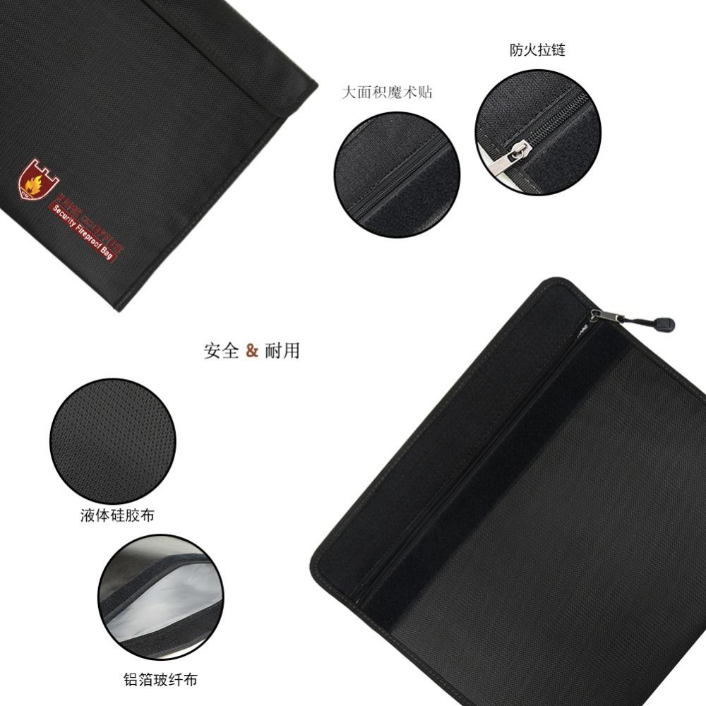 Cash Passport Holder Waterproof Document Bag Fireproof Document Organizer Fireproof Waterproof File Bag For Office Legal Travel