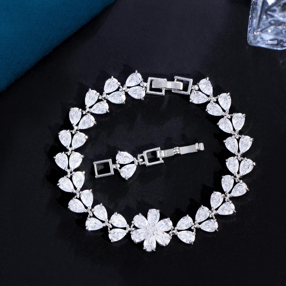 Mehrfarbig Optional Kupfer Eingelegte Zirkonia Schmuck Kreatives Blumenarmband Schmuck