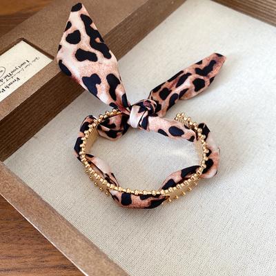 Exaggerated Ethnic Style Wristband Metal Minority Design Silk Cuff Bracelet Europe American Style Retro Bohemian Scarf Bangle