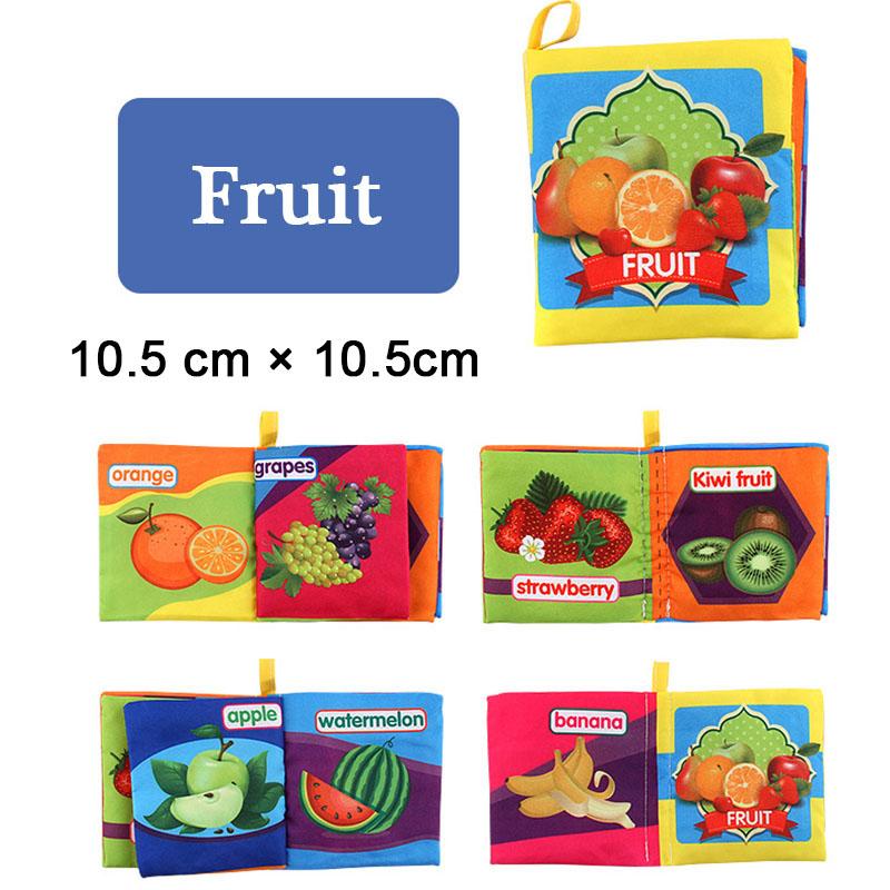Baby Cloth Book Intelligence Development Soft Learning Cognize Reading Books Early Educational Toys Readings 0-12 Months Rattle
