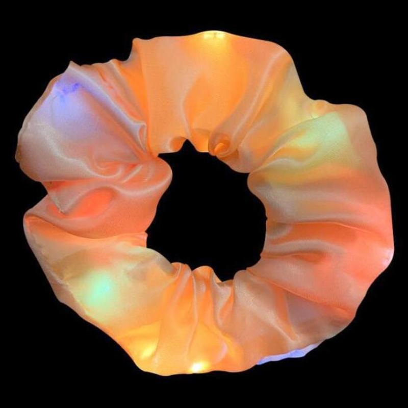 Popular Flashing Light Up hair tie LED Luminous scrunchies Women girls glowing Scrunchy Hair Rope Halloween luminous hairband