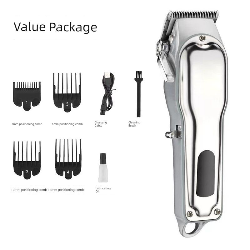 

Easy-To-Use Hair Clipper Electric Trimmer for Shaving Bald Heads, Men s Special Electric Clipper for Styling and Carving, Home Use Silver [Adult Hair Clipper]