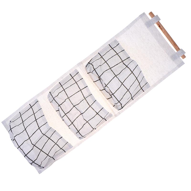 Canvas Wall Mounted Storage Organizer 1Pc Multifunctional Hanging Bag Rack for Renters Bedroom Bathroom No Drill Install