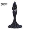 Niche Art Collectibles Gothic Faceless Witch Reaper Resin Statue, Vintage Black Robed Grim Figurine, Matte Spooky Interior Ornament Dark Desktop