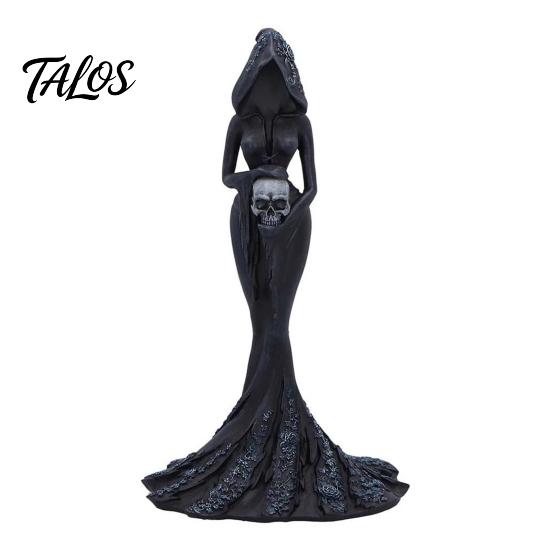 Niche Art Collectibles Gothic Faceless Witch Reaper Resin Statue, Vintage Black Robed Grim Figurine, Matte Spooky Interior Ornament Dark Desktop