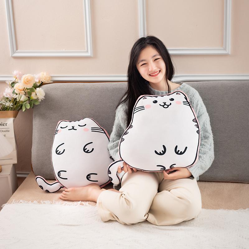 50cm Poduszki Pluszowe w Kształcie Kota Miękkie Lalki Urocze Kreskówkowe Zwierzę Wypchane Zabawki Prezenty Urodzinowe dla Dziewczynek Ozdoby