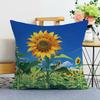 Sunflower Print Decorative Pillowcase Bedroom Living Room Square Cushion Pillowcase