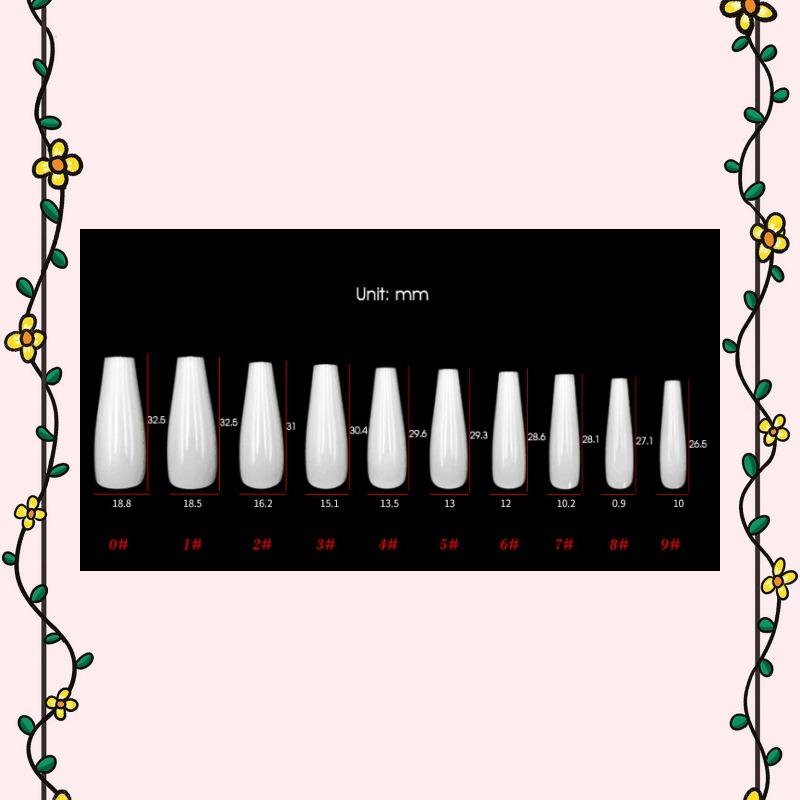 Dlouhé rakvičkové umělé nehty - Balerínkové umělé nehty Akrylové tipy na nehty, Umělé nehty 10 velikostí pro nehtové studio a DIY nail art