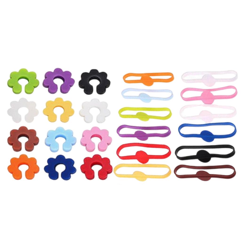 Opakovaně použitelné silikonové značky na sklenice na víno a koktejly v zářivých barvách, vhodné na večírky a události