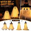 Halloween Decorations Set of 2 - Glowing Witch Hat and Standing, 60cm for Home Tabletop Yard Porch Decor