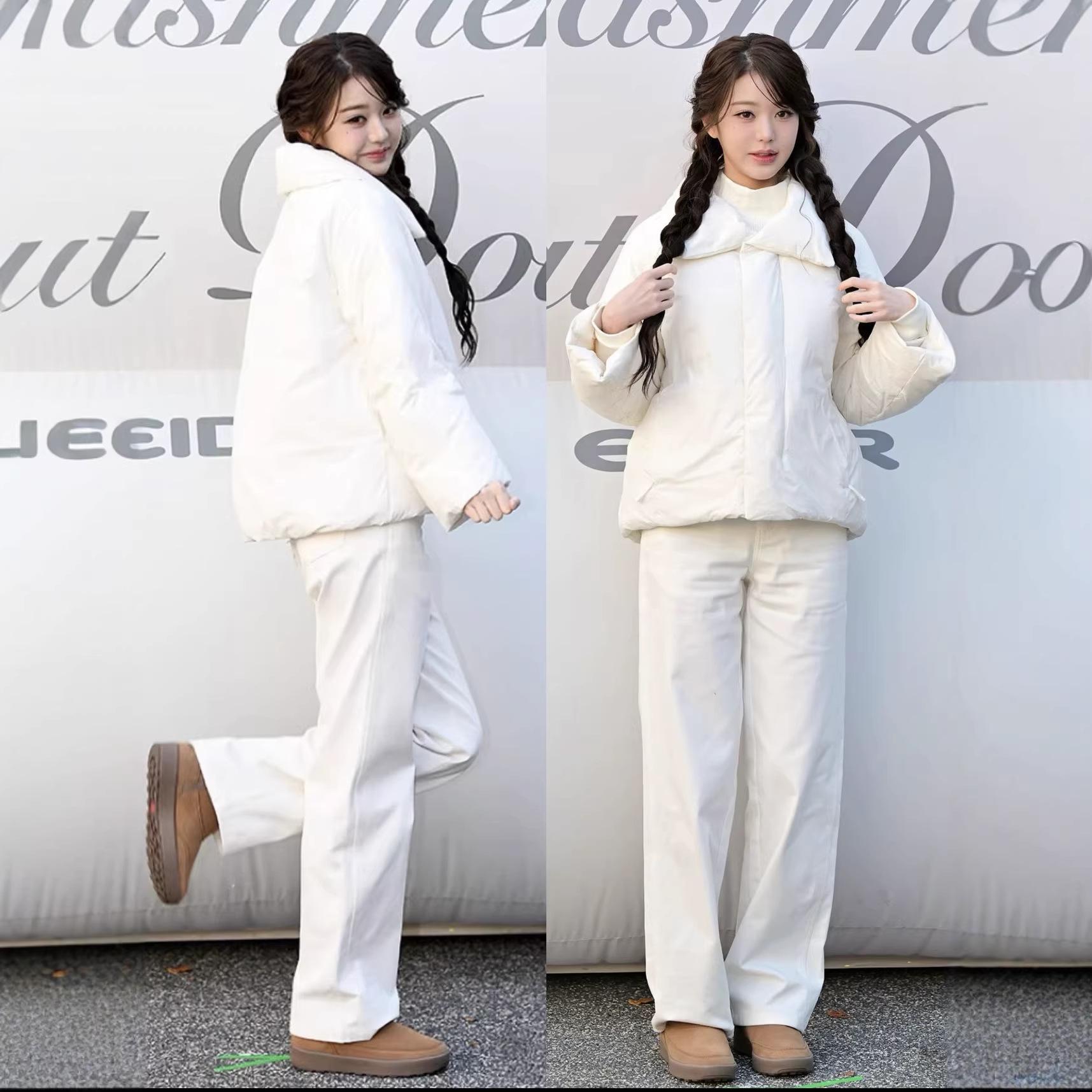 

Korean Style Zhang Yuanying Down Jacket & Casual Pants Set 2025 Autumn/Winter Women s Slimming Warm Outfit S
