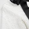 Spring 2025 Women's European & American Street Fashion Bow Sequin A-Line Dress