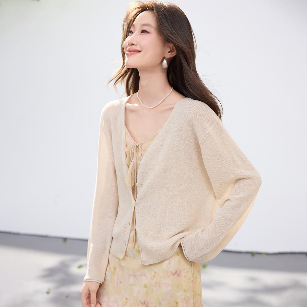 82% Lyocell Premium Exterior Cardigan, 2026 Spring and Summer New Casual Knitwear