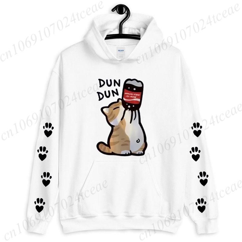 Chat Dessin Animé Boire Augmentation de Salaire Boissons Hommes Femmes Sweat-shirts à Capuche Mode Décontracté Sweat-shirts Plaisir Maison Harajuku Hauts