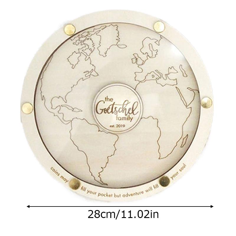 Wooden Piggy Bank Commemorative Coin Storage Can Gift for Travel Enthusiasts Coin Storage Box