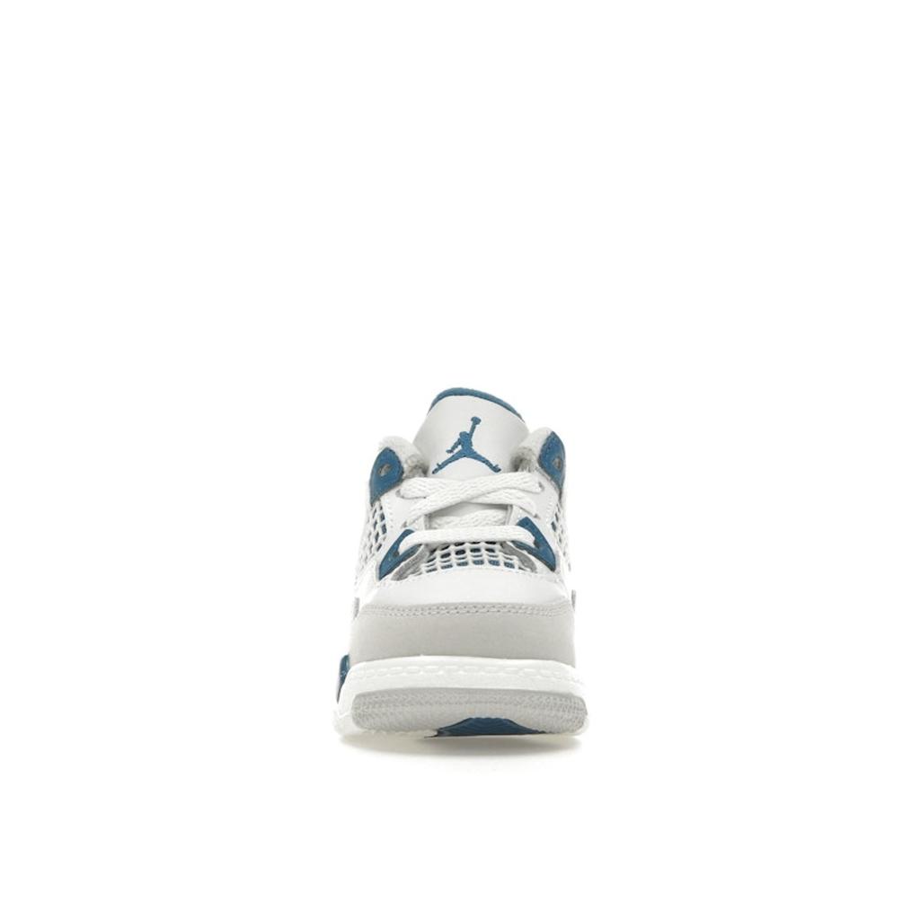 Air Jordan 4 Retro TD Military Blue 2024 Buty dla niemowląt Biały Off-White Neutralny szary BQ7670-141