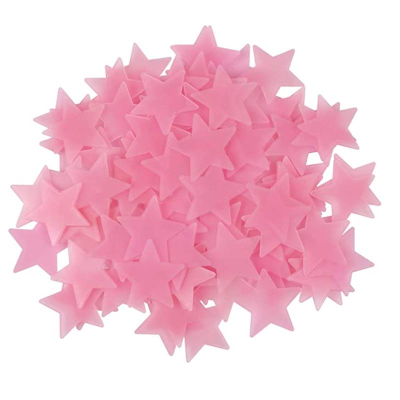 100 Stück 3cm Leuchtende Sterne Wandaufkleber, Selbstklebende Leuchtende Dekoration für Schlafzimmer, Zimmer und Wohnraum Kunst