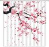 Rosa Kirschblüte Duschvorhang Pflaumenblüten Floral Japanisch Asiatisch Anime Weiß Aquarell Badezimmer Dekor Vorhänge