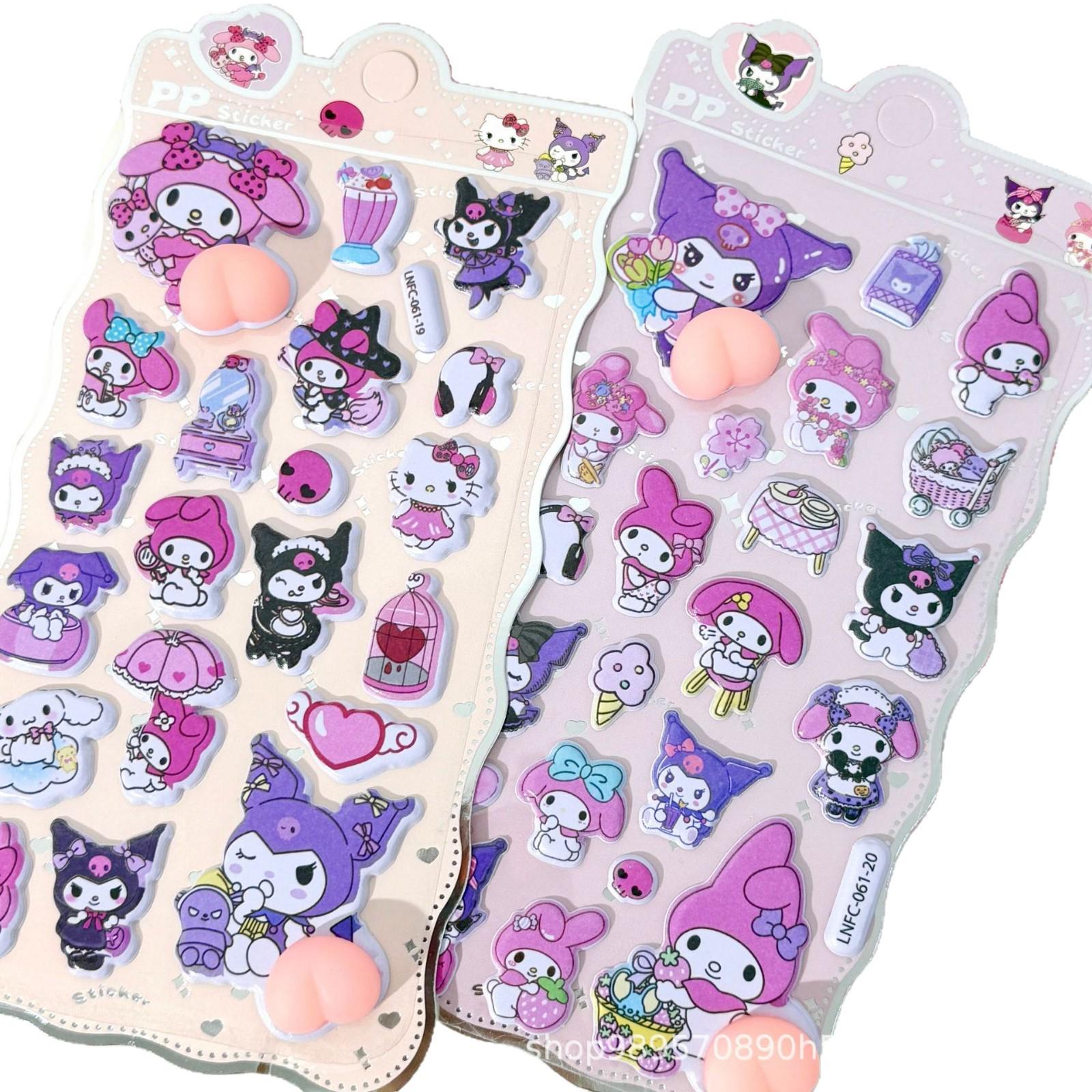 

Peach 3D Sanrio Squeeze Toy: Trendy Stress Relief with Fun Stickers Purple Kuromi