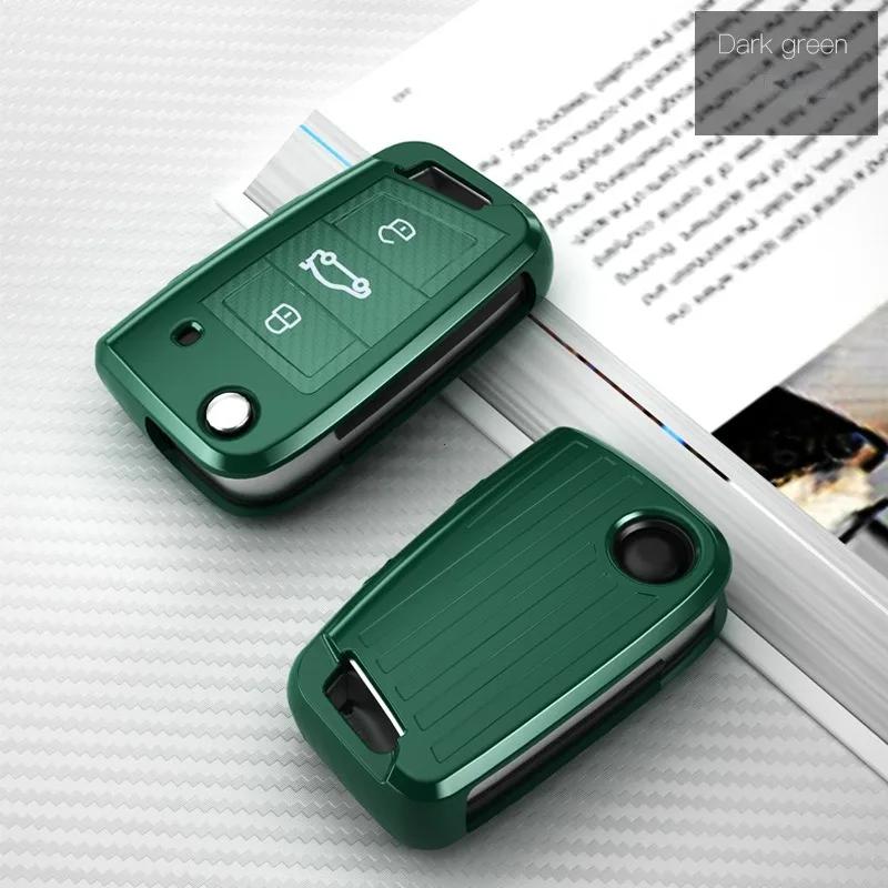 Bilnøkkelveske Deksel Skall Veske For Volkswagen VW Polo Golf 7 MK7 Tiguan Passat for Skoda Octavia Kodiaq Karoq for Seat Ateca Leon