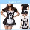 Rochie Sexy Impecabilă din Dantelă pentru Femei, Stil Menajeră Franceză, Pentru Halloween și Petreceri Cosplay