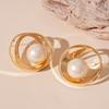 European and American pearl petal fringed earrings light luxury high-end stud earrings temperament versatile earrings design sense niche