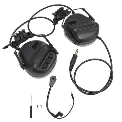 Military Helmet Headset Noise Cancelling Retractable Foldable Helmet Headphone with Detachable Mic