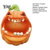 Holiday Desk Ornament Big Mouth Pumpkin Storage Box, Halloween Figurine Resin Jewelry Tray, Candy Holder Trinket Keys for Home Office Decor