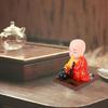 Solar Buddhist Monk Dashboard Ornament ABS Crafted Car Accessory Dashboard Ornament for Home Wealth Health