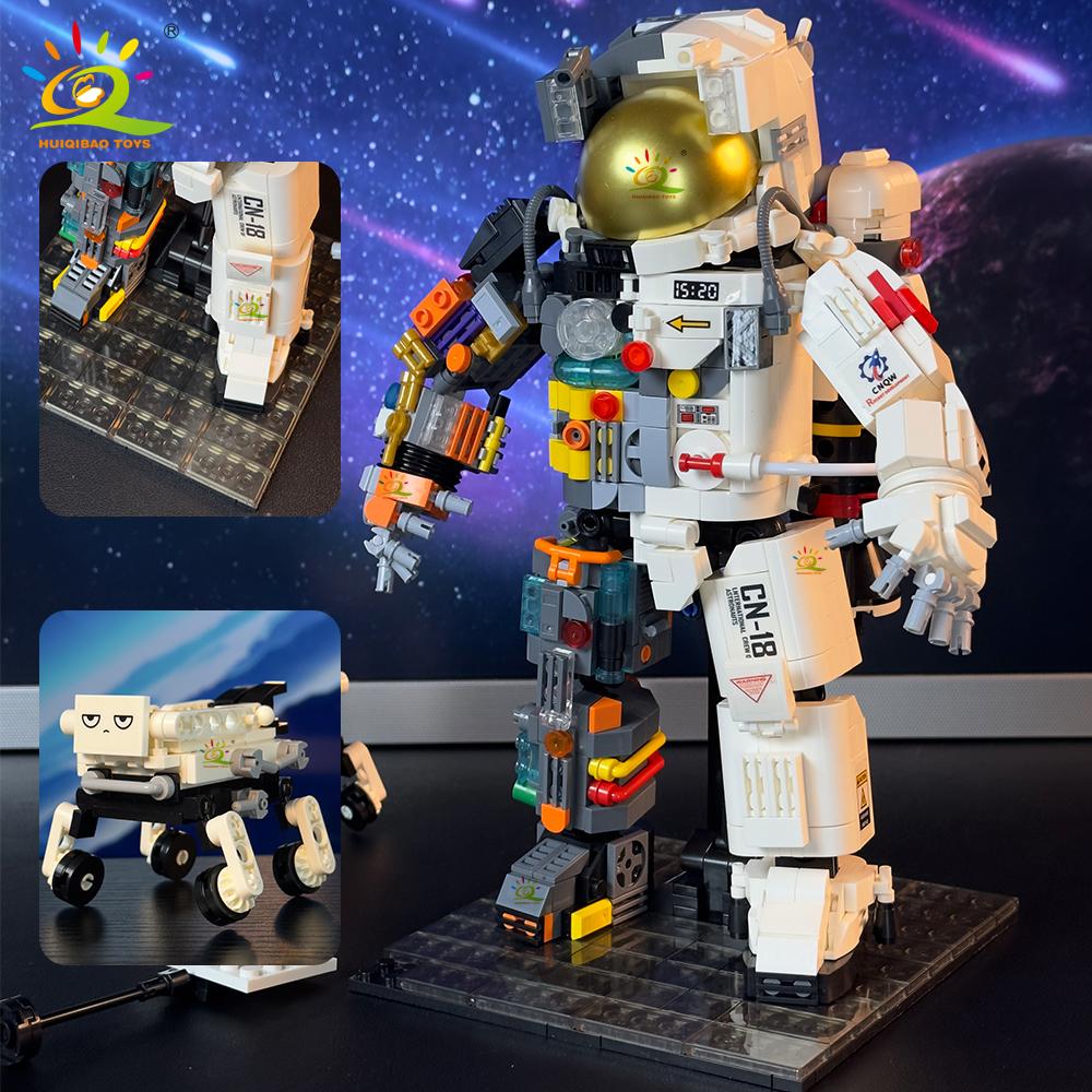 MOC Space Astronaut Figures Model Building Block Model Aerospace Man DIY Ornament Bricks Toy For Children Kids