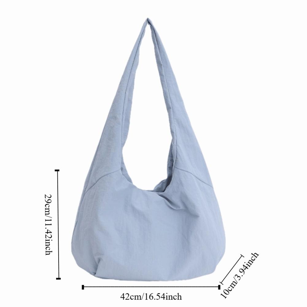 Candy Color Casual Tote Bag Large Capacity Japanese Style Shoulder Bag Nylon Shoulder Bag  Unisex